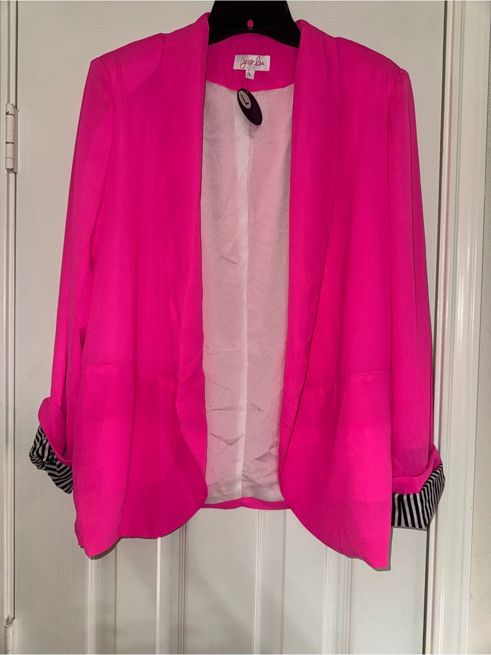 NWT Jess Lea Hot Pink Open Front Blazer